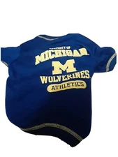 MICHIGAN WOLVERINES PET T-SHIRT SIZE MEDIUM MADE BY PETS FIRST