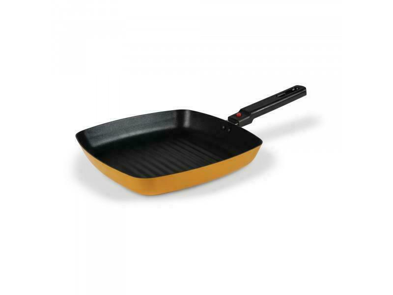 Kampa Square Camping Non Stick Frying Pan - 24cm - Sunset Yellow