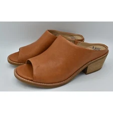Sofft Womens Size 9.5 Aneesa Luggage Tan Leather Slip On Open Toe Sandals Shoes