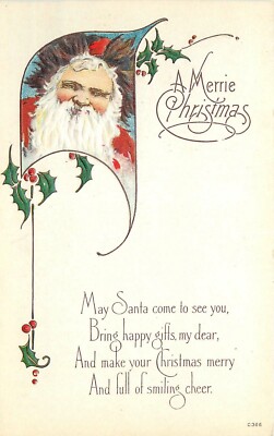 Postcard C-1910 Christmas Santa Saying artist impression 23-3517