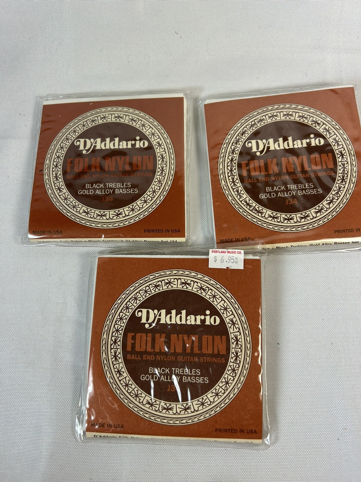 3 New D'Addario Folk Nylon Ball End Guitar Strings J34 eBay