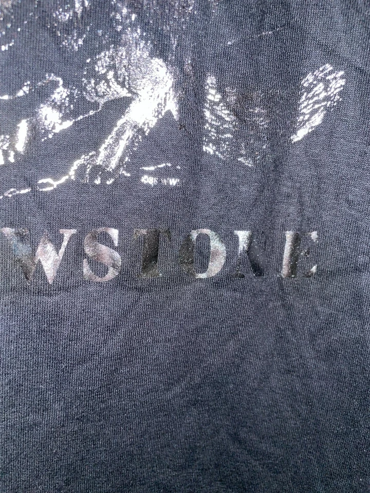 Camisa vintage Jerzees Yellowstone Wolf Coyote Full Moon Howl 1988 negra plateada 8 Foto 4 de 4