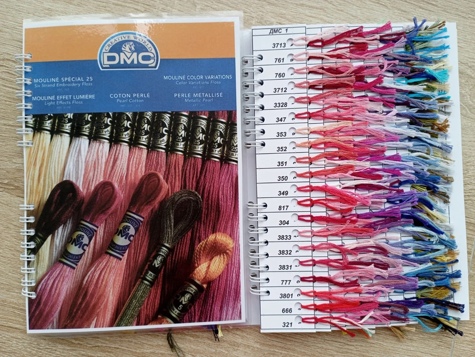 DMC Color Chart with Real Thread Samples - 498 Colors 10 cm Includes Book Chart - Image 2 of 4