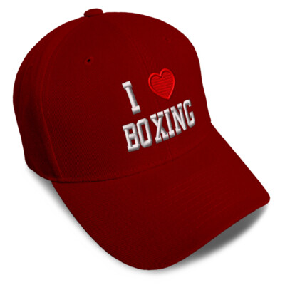 Baseball Cap I (Love) Boxing Red Heart Sports Lovers Dad Hats for Men & Women
