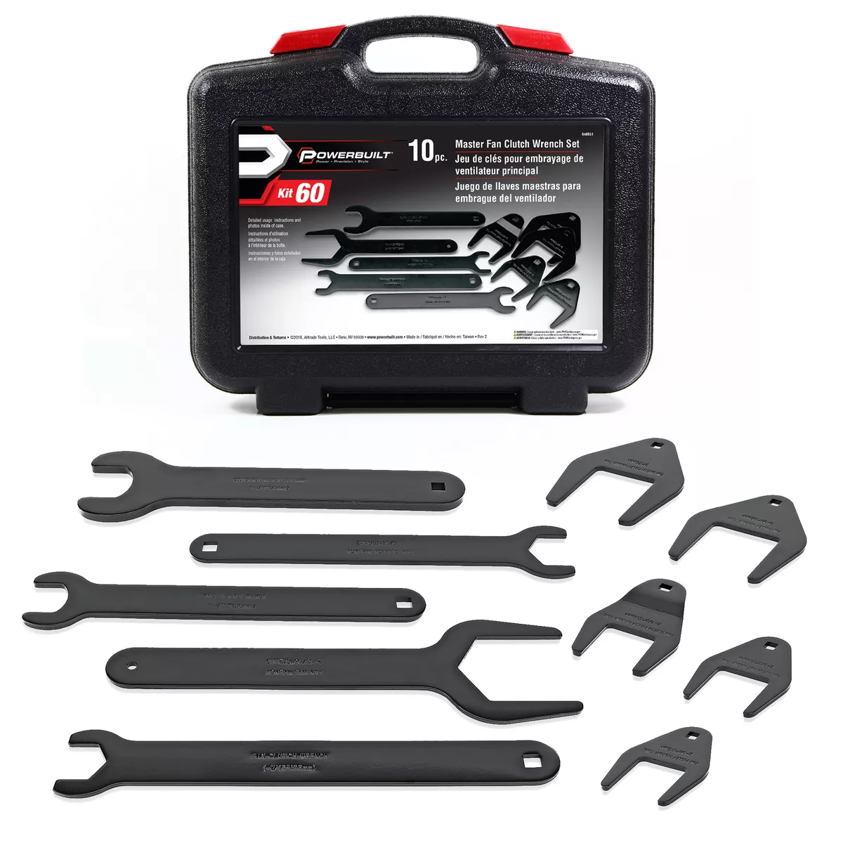 Powerbuilt 10 Piece Fan Clutch Wrench Master Set 648651