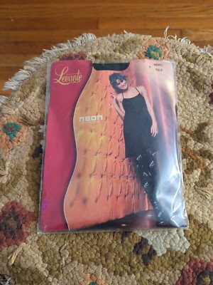 New Levante Fashion Tights 2000 Neon Nero Black Size TG. 3 Made Italy