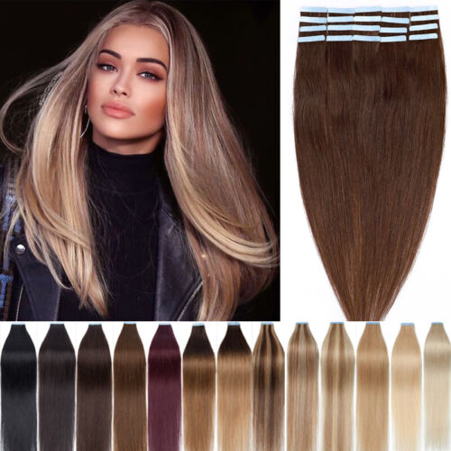 150G+ THICK Tape In Russian 100% Remy Human Hair Extensions Skin Weft Caramel 8A | eBay 150G+ THICK Tape In Russian 100% Remy Human Hair Extensions Skin Weft Caramel 8A | eBay