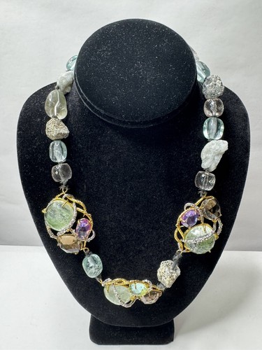 Collar grueso de cristal de piedra de roca de pirita Alexis Bittar - Imagen 6 de 18