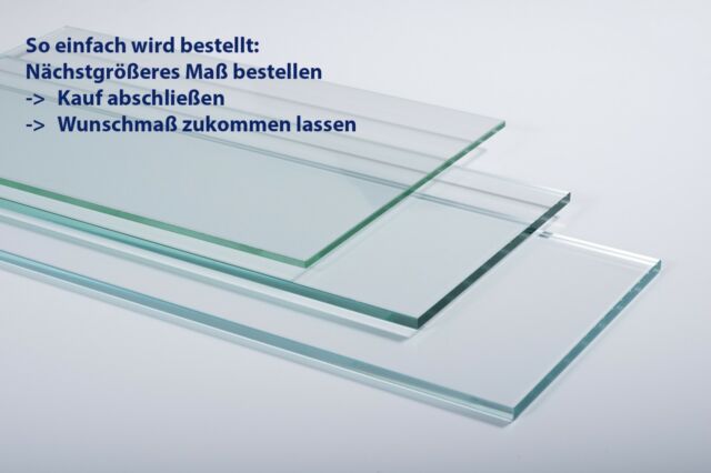 Glasscheibe Vitrinenglas Einlegeboden für Regale Vitrinen Glas Regal 4-12 mm