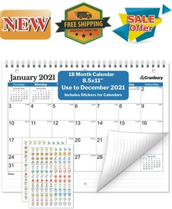 Small Wall Calendar 2020-2021 (Blue), Monthly Calendar for ...