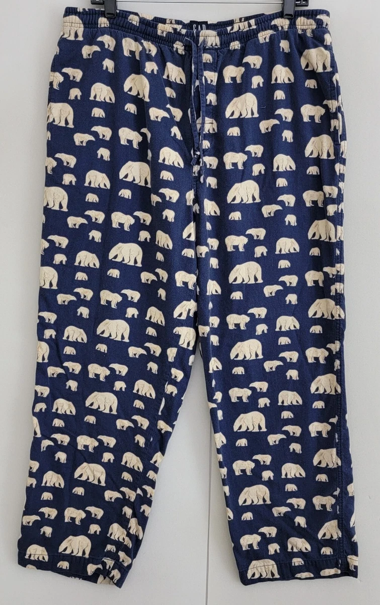 GAP Lounge Pants Adult Medium Blue Polar Bear Allover Print