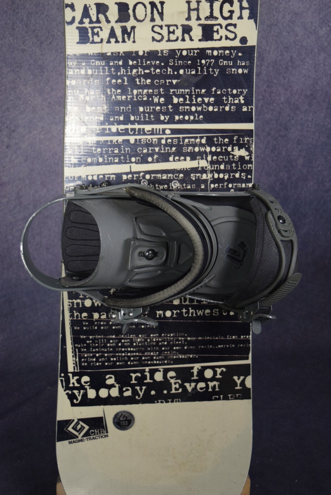 GNU Carbon High Beam MTX Snowboard SIZE 153 CM WITH LARGE BINDINGS eBay