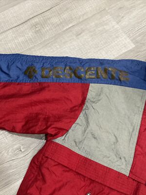 Vintage 90s Descente Racing Team Blue Red Gray Zip Ski