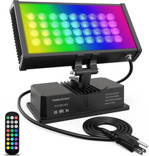 LED Wall Washer Light with RF Remote, 144W Dimmable RGBW 5000K Color Changing Wa