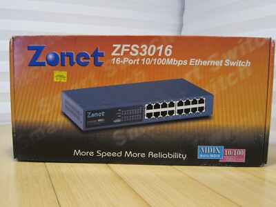 Zonet ZFS3016 16-Port 10-100 Auto-MDIX Ethernet Network Switch | eBay