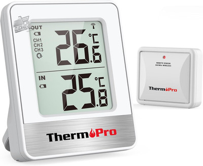 Digitales Thermometer Haus Innen Außen Kabellos Fernsensor 150m Profi