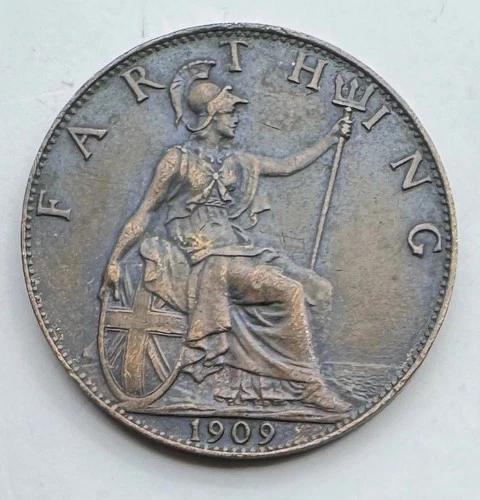1909 Edward VII Farthing — photo from the most recent tracked eBay sale