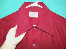 Exc Vtg 60s, 70s ARROW SCRAMBLER SHORT SLV SHIRT, BOARD, DAGGER COLLAR, M-L