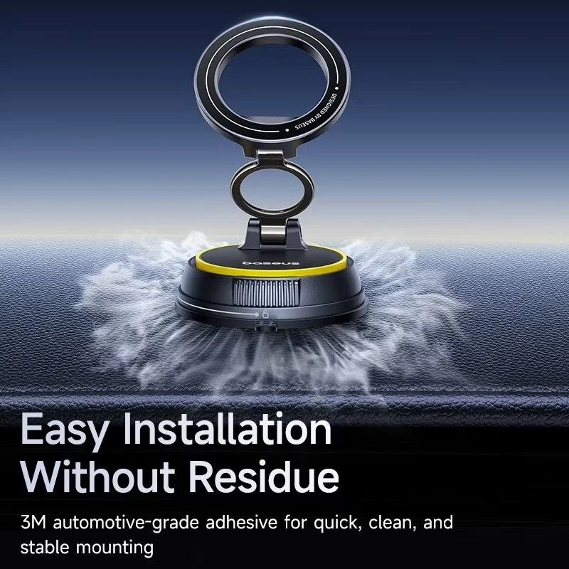 Magnetic Phone Holder Vacuum Lock 720° Rotation Car Mount Dashboard Windshield - Image 4 of 4