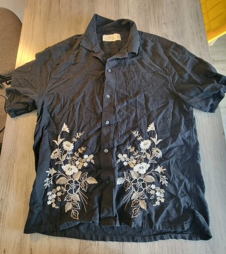 Abercrombie & Fitch Sommer Leinenmischung Herren Freizeit Medium Hemd 55% Leinen
