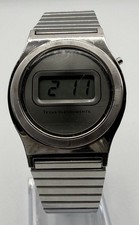 Orologio Vintage Texas Instruments LCD Digitale Acciaio Inox Quarzo Funzionante
