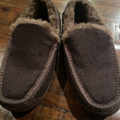 UGG Australia Mens Ascot Brown Wool Blend Seude Slippers S/N 3233 Size 11