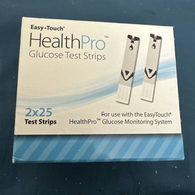 **Easy Touch HealthPro Glucose Test Strips 50 Count Diabetic  1 Box exp 4.26