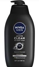 NIVEA Men Active Clean Body Wash, Natural Cha...
