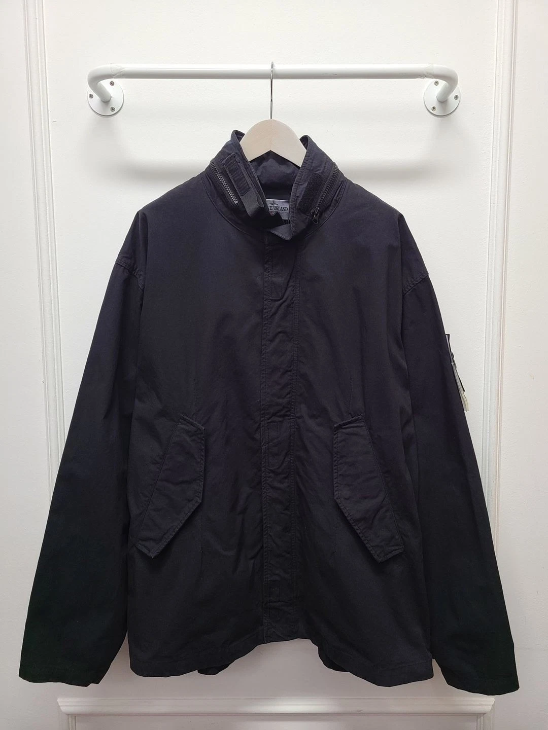 Veste à capuche Stone Island x 22SS Supreme noir coton cordura coquillage 130779428