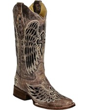 Corral Women's Women'S Sequin Wing And Cross Inlay Western Boot Square Toe