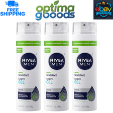 NIVEA MEN Sensitive Shave Gel with Vitamin E, Soothing Chamomile 7 Oz 3-Pack .