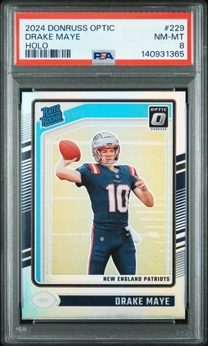 2024 PANINI DONRUSS OPTIC HOLO #229 DRAKE MAYE ROOKIE RC PSA 8