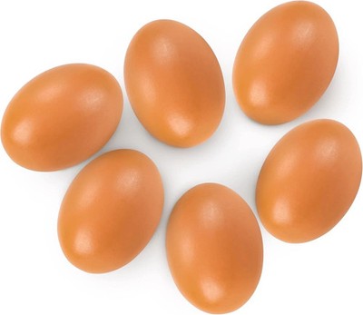 Fake Nest Eggs Wooden Brown Easter Eggs for Craft Get Hens to Lay Eggs 6Pcs