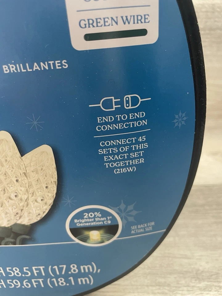 Holiday Time 100 Count White LED Super Bright C9 Christmas Lights Indoor Outdoor - Image 4 of 4