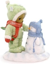 Cherished Teddies Bear Dennison Snowman 2016 Christmas Figurine 4053450 NEW T