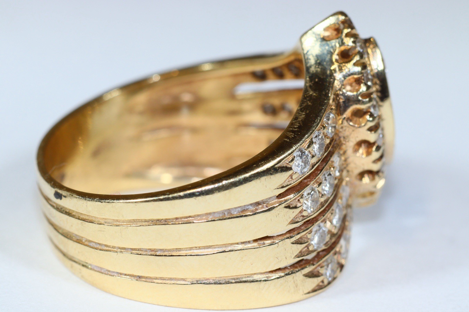 14k Diamond Stacked Ring - image 4