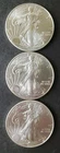 Lot of Three 2015 $1 American Silver Eagle Dollars