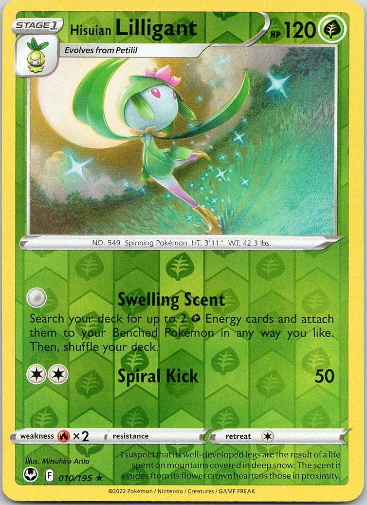 Pokemon Hisuian Lilligant 10/195 Silver Tempest Rare Reverse Holo NM TCG