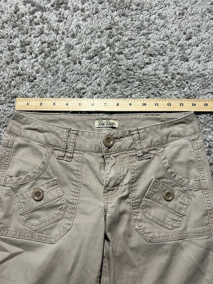 Pantalones de mezclilla Bebop Vintage Y2k para mujer de pana acampanados talla 3 (28x31) bolsillos tostados Foto 3 de 4