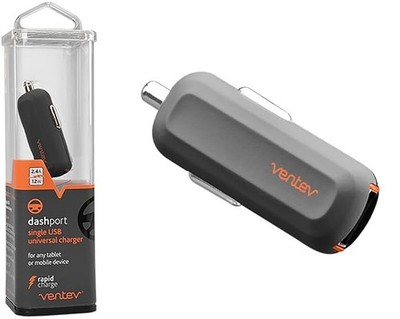 Ventev Dashport Mini Quick Charge 2.0 Car Charger with USB-C Cable - Gray