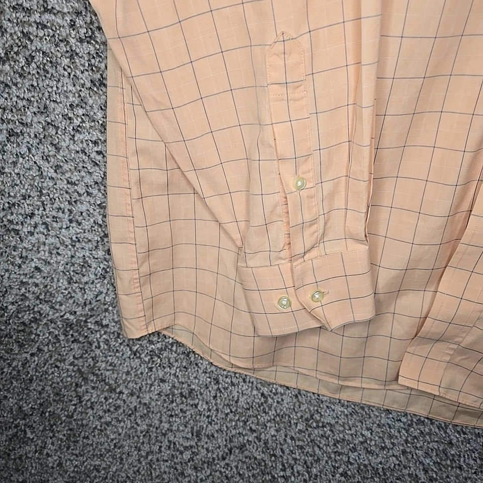 Camisa Jos A Bank Para Hombre Grande Naranja Cuadros Botones Viajero Algodón Informal Foto 2 de 4