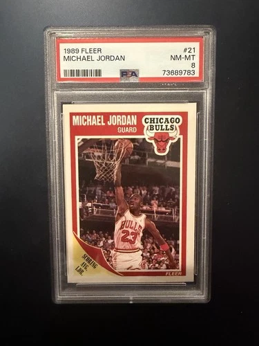 1989 Fleer NBA Michael Jordan PSA 8 NM/MT Card #21 Chicago Bulls