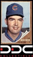 1962 Topps #191a Jim Brewer Chicago Cubs Excellent