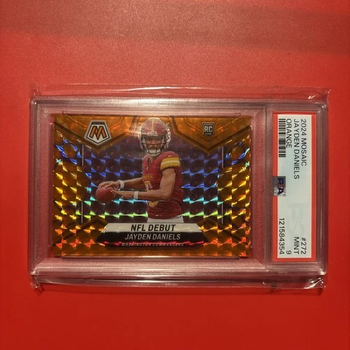 2024 Panini Mosaic Jayden Daniels Debut #272 Orange Prizm /199 PSA 9 Rc Rookie