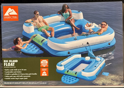 Ozark Trail 43478E Water Pool Inflatable Square Island Float for