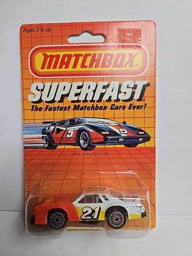 Vintage 1/64 MATCHBOX SF12 CHEVROLET MALIBU STOCK CAR #21 Diecast