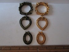 Lot OF 6 DOLLHOUSE MINIATURE Gold and Bronzed Picture Painting Frames 1/12 1/24