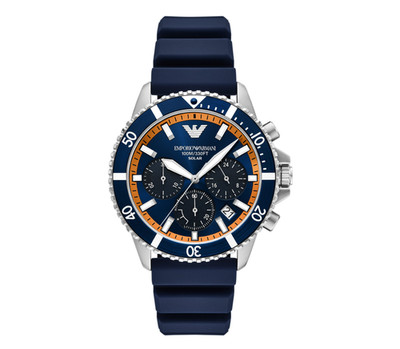 Emporio Armani AR11696 Herrenuhr Chronograph World Explorer Solar Silikonarmband