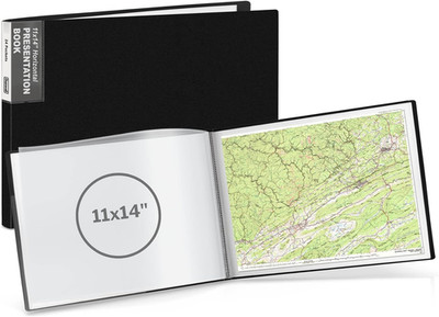 11X14 Portfolio Binder (Black, Horizontal), Presentation Book with 24 Pockets, L