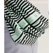 Lululemon Vinyasa Scarf Womens OS Mint Green Black Striped Snap Infinity Wrap
